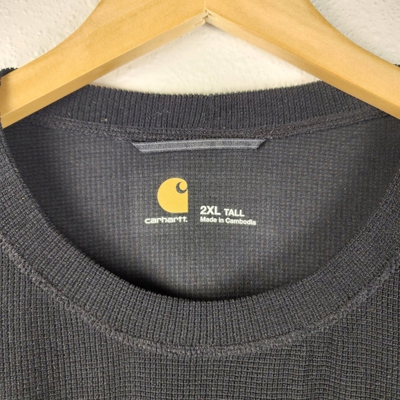 Carhartt Base Force Midweight Black Thermal Long Sleeve Top Mens 2XL Tall - Picture 3 of 9